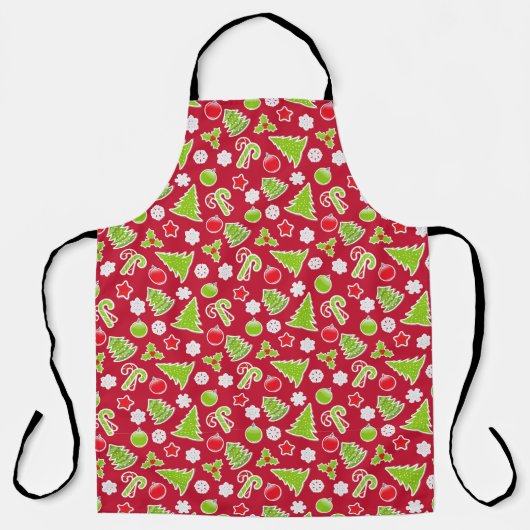 Tablier Noël Cuisine des Fêtes Rouge (Recto)