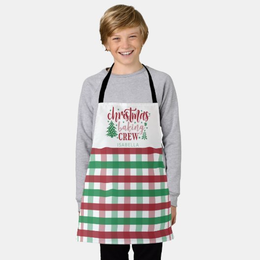Tablier Noël Cuisinière Nom de l'équipage Plaid Correspond (Porté)
