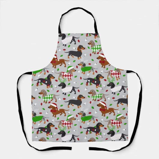 Tablier Noël Dachshund Tous les manteaux Apron (Recto)