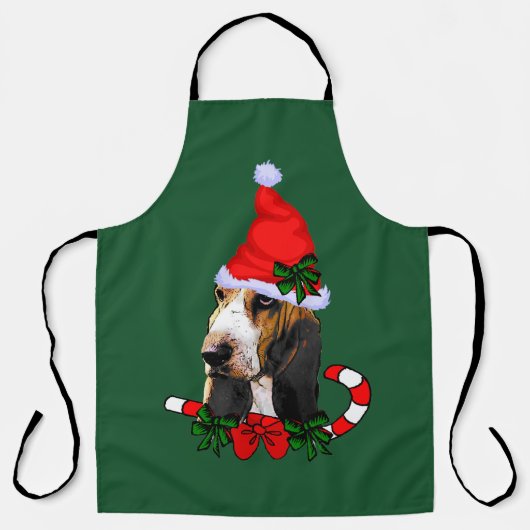 Tablier Noël de Basset Hound (Recto)