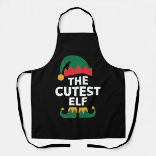 Tablier Noël de famille assorti au plus mignon des elfes