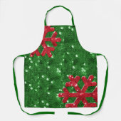 Tablier Noël de flocon de neige à l'air rouge (Recto)