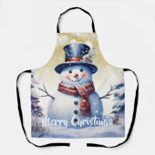 Tablier Noël de la forêt d'hiver | Or (Recto)