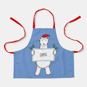 Tablier Noël de l'ours polaire personnalisé