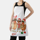 Tablier Noël de poulet Noël Santa Hat Farm Famille Noël (Insitu)
