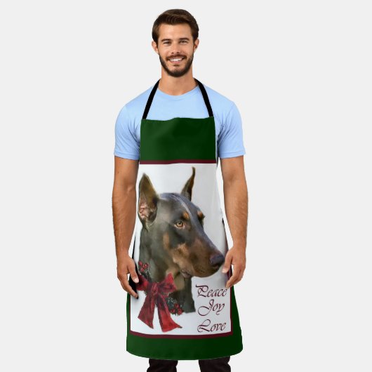 Tablier Noël Doberman Pinscher (Porté)
