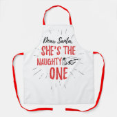 Tablier Noël drôle 2020 Cher Père Noël (Recto)