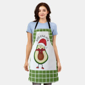 Tablier Noël drôle pour son Avocado vert (Porté)