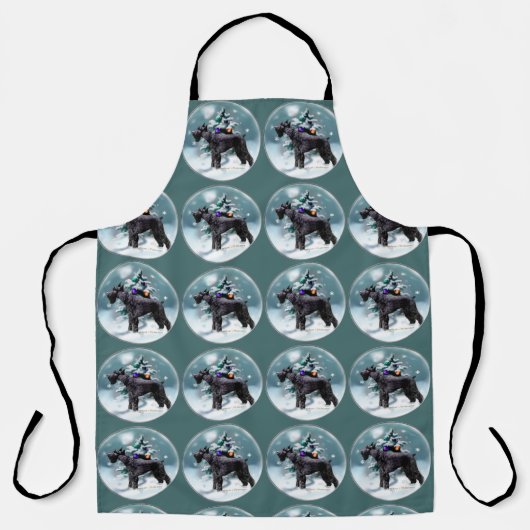 Tablier Noël du géant Schnauzer (Recto)