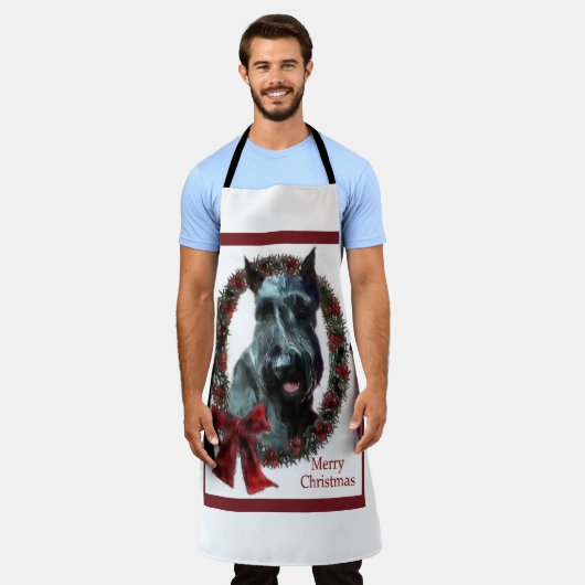 Tablier Noël du géant Schnauzer (Porté)