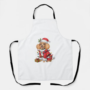 Tablier Noël Éclairage Père Noël Toy Poodle Chien Noël