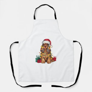 Tablier Noël Éclairage Santa Chapeau Cocker Spaniel Chien 