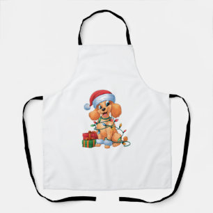 Tablier Noël Éclairage Santa Hat Jouet de caniche Noël