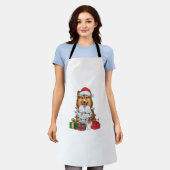 Tablier Noël Éclairage Santa Hat Sheltie Chien Noël (Porté)
