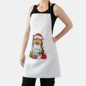 Tablier Noël Éclairage Santa Hat Sheltie Chien Noël (Insitu)