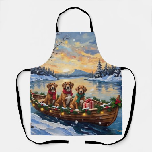 Tablier Noël en bateau Vizsla (Recto)