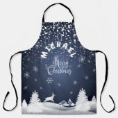 Tablier Noël et Bonne Année ! Monogramme d'hiver (Recto)