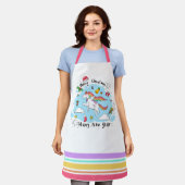 Tablier Noël et Nouvel An sinueux Unicorn Arc en ciel (Porté)