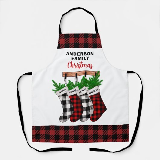 Tablier Noël familial personnalisé (Recto)