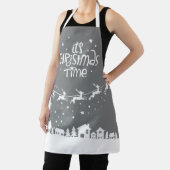 Tablier Noël fête gris vacances père Noël rennes (Insitu)