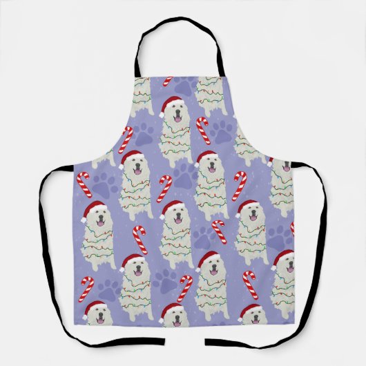 Tablier Noël Grandes Pyrénées (Recto)