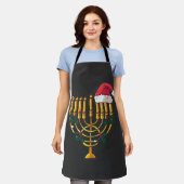 Tablier Noël Hanoukka Juif Père Noël Menorah (Porté)