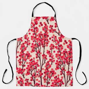 Tablier Noël Holly Berries Motif sans fil