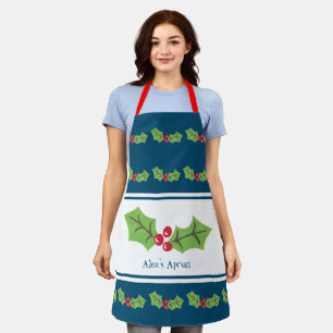 Tablier Noël Holly & Berries personnalisés