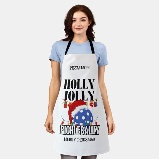 Tablier Noël HOLLY JOLLY PICKLEBALLY (Porté)