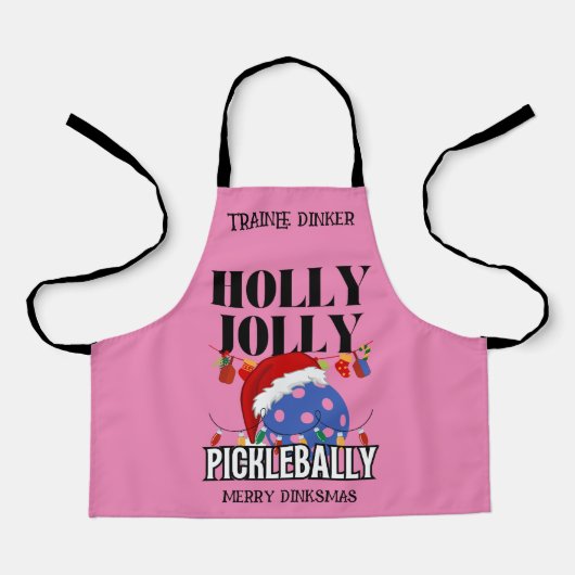 Tablier Noël HOLLY JOLLY PICKLEBALLY (Recto)