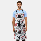 Tablier Noël Icônes Noël Arbre Santa Hat (Porté)