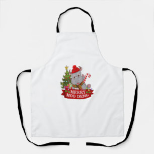 Tablier Noël Joyeux Moo Deng Cute Baby Hippo Bounco Ap