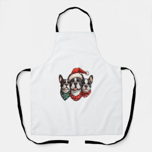 Tablier Noël mignon Boston Terrier Chiens Santa Hat Snowf