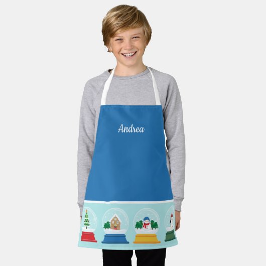 TABLIER NOËL NEIGE GLOBE (Porté)