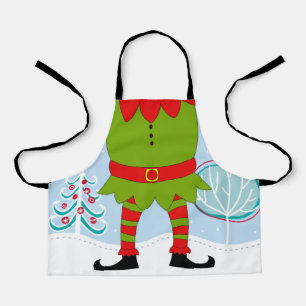 Tablier Noël Noël Noël Père Noël Corps d'elfe jambes tabli
