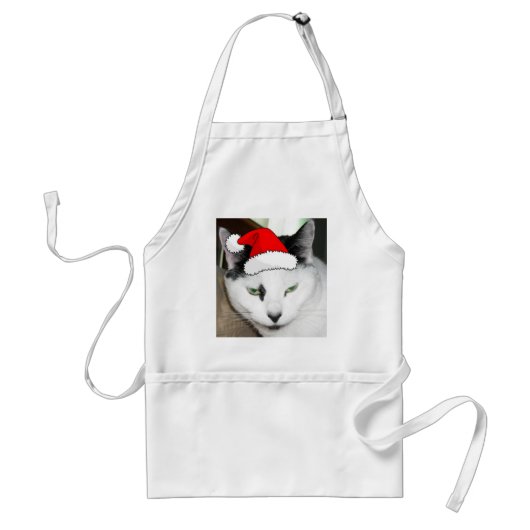 Tablier Noël noir et blanc Kitten (Devant)