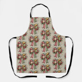 Tablier Noël Patchwork Bow Cozy Rustique Fêtes (Recto)