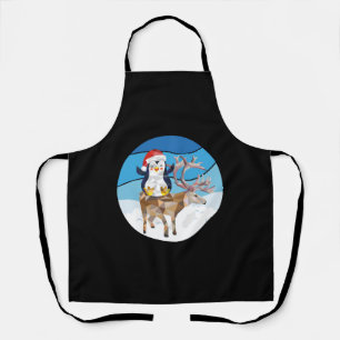 Tablier noël Penguin chevauchant un wapiti