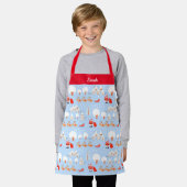 Tablier Noël Père Noël Apron w Nom Petit (Porté)