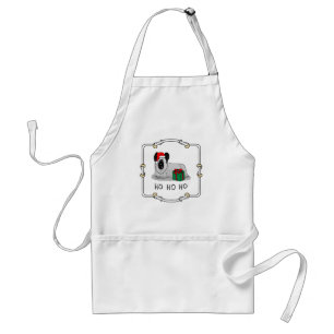 Tablier Noël Père Noël Casquette Skye Terrier (argent)