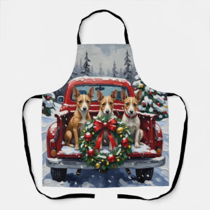 Tablier Noël Rat Terrier Camion Rouge Fêtes