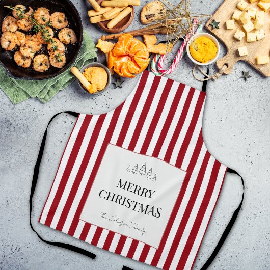 Tablier Noël rayé classique