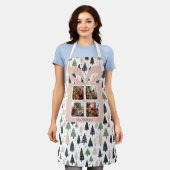 Tablier Noël rose moderne personnalisé (Porté)