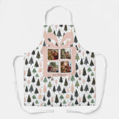 Tablier Noël rose moderne personnalisé (Recto)