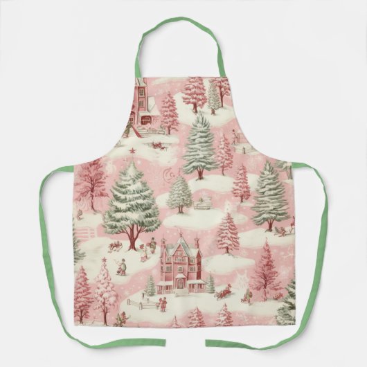 Tablier Noël rose vintage (Recto)
