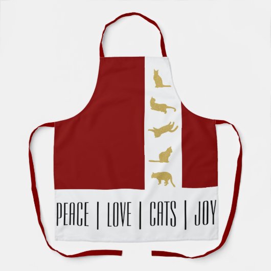 Tablier Noël Rouge Blanc Rouge Or (Recto)