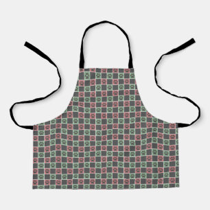 Tablier Noël rouge et vert motif Empreinte de patte à thèm