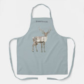 Tablier Noël Rustique Pin de Cerf Vert Personnalisé (Recto)