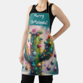 Tablier Noël Saguaro Cactus Whimsical Snowflakes (Insitu)