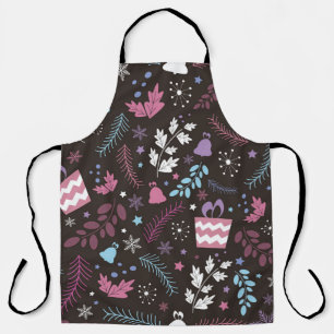 Tablier Noël sans couture motif avec arbre, neige, cadeau